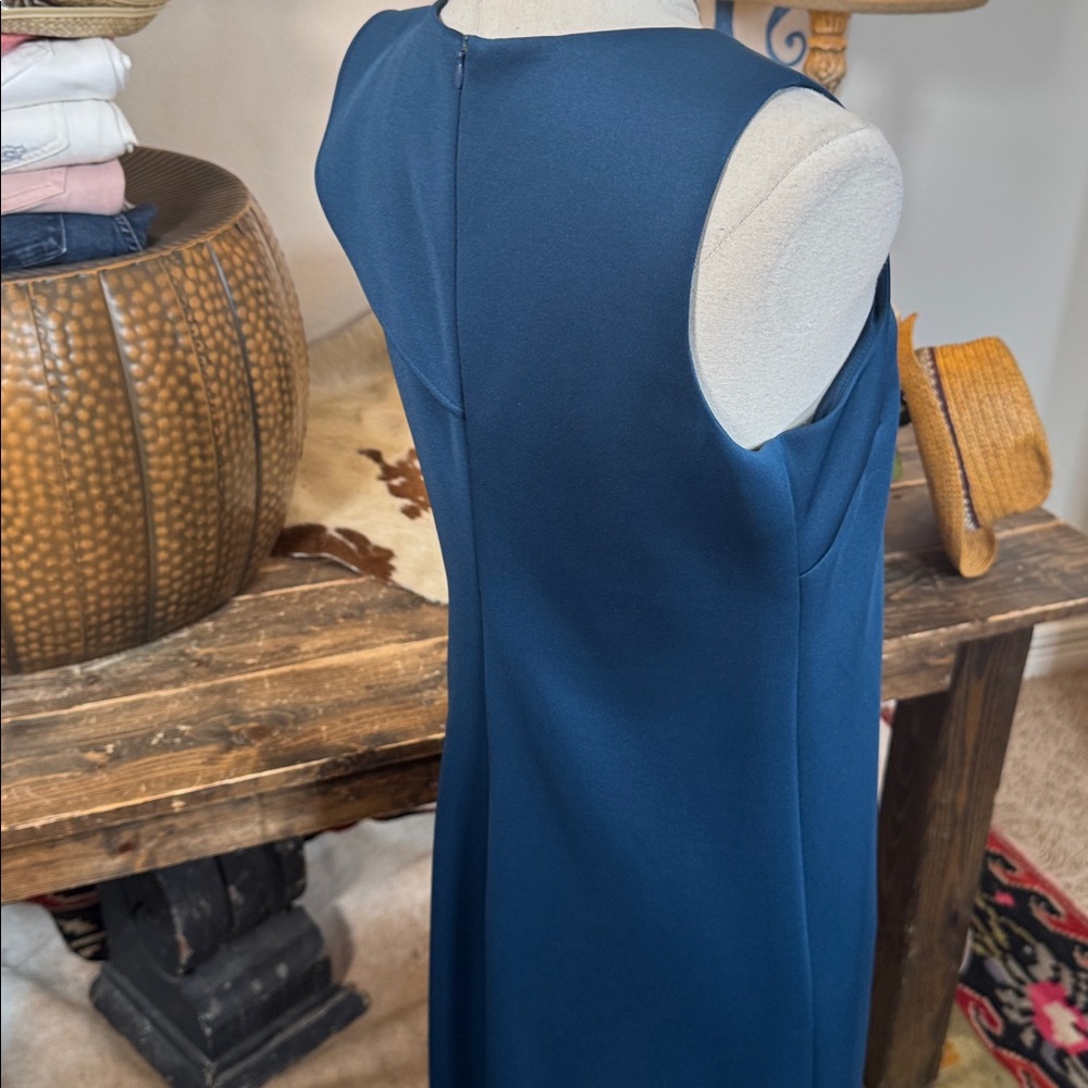 Vince Camuto Ruffle Dress Teal - Picture 4 of 5